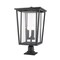Z-Lite Seoul 3 Light Outdoor Pier Mounted Fixture, Black & Clear 571PHXLR-533PM-BK - alternate 2